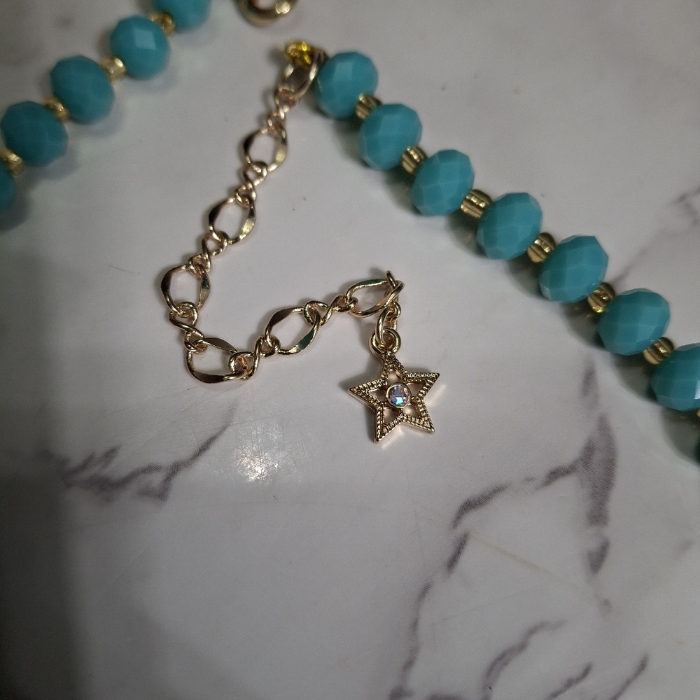 Kirks Folly Blue Moon Face Web Necklace - Picture 8 of 11